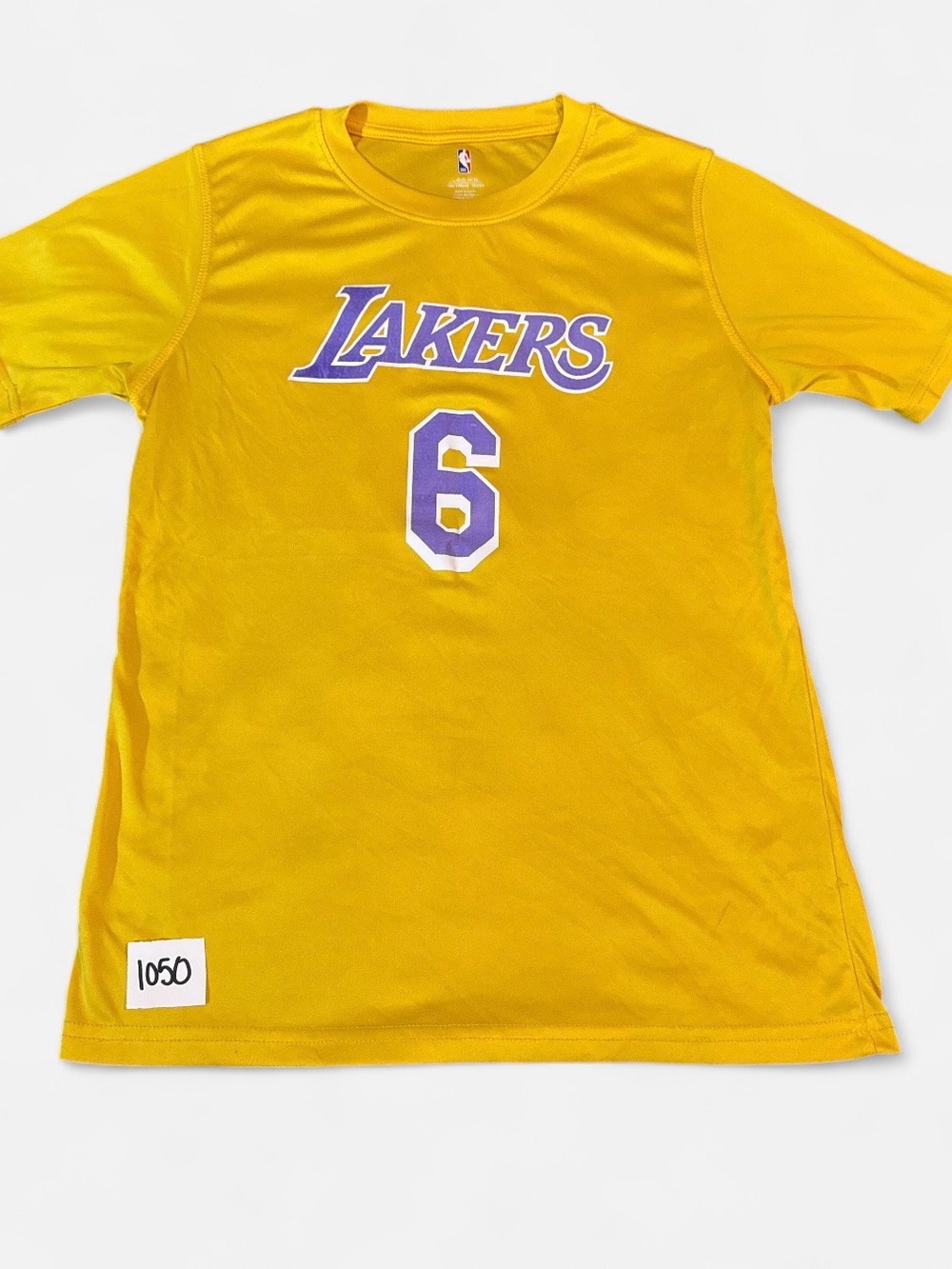 NBA Kids Lakers Gold Short Sleeve Tee with Purple Number LeBron James #6